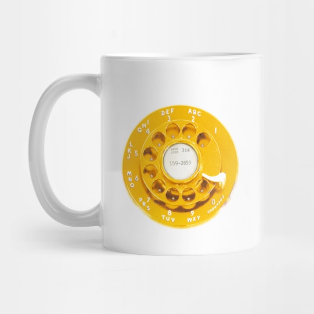 70s Mustard Yellow Rotary Dial Pi Phone by Lyrical Parser
